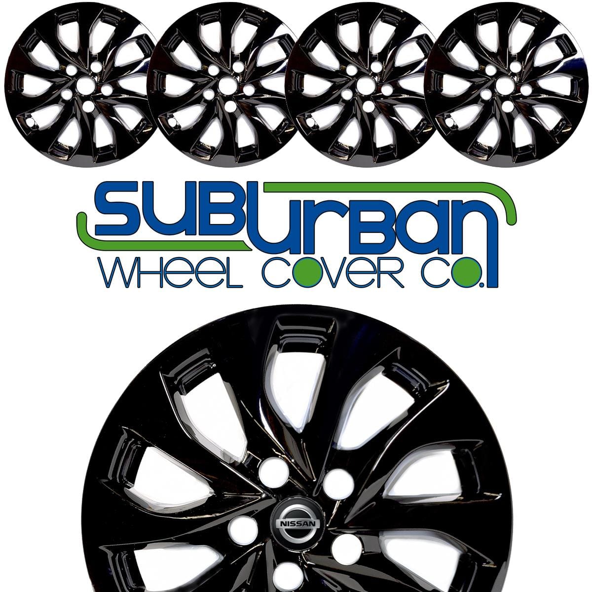 Nissan Terrano Black Blue Wheel Trims Covers (2013-2016)