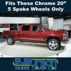 '14-18 Chevrolet Silverado 1500 20x9 Chrome Wheel Center Cap 5651CC